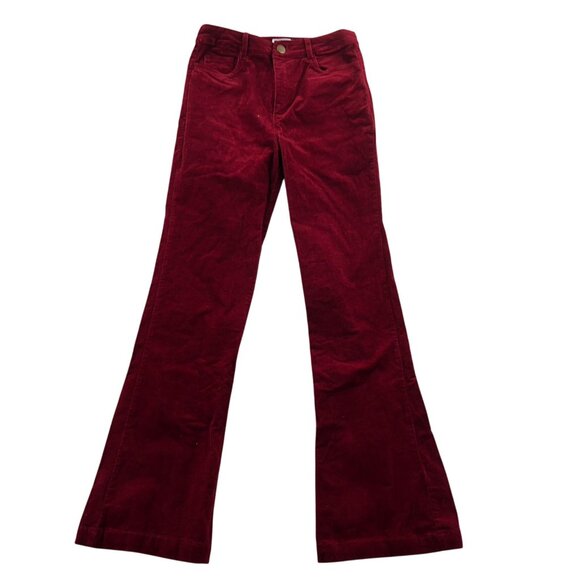 Unique Vintage Women Pants Medium Red Corduroy Flare Leg Preppy Y2K Casual Retro - Picture 1 of 11